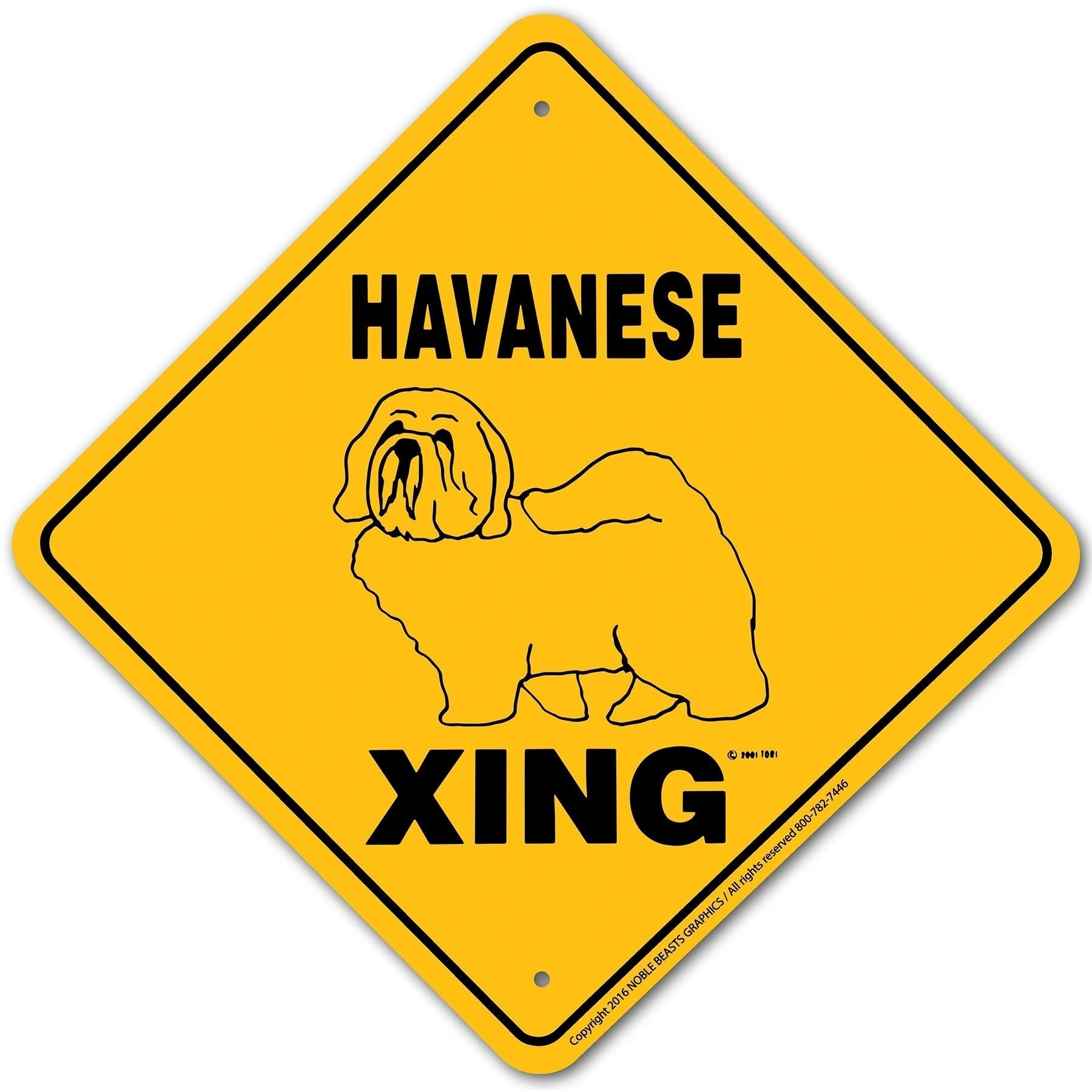 Havanese Xing Sign Aluminum 12 in X 12 in #20019