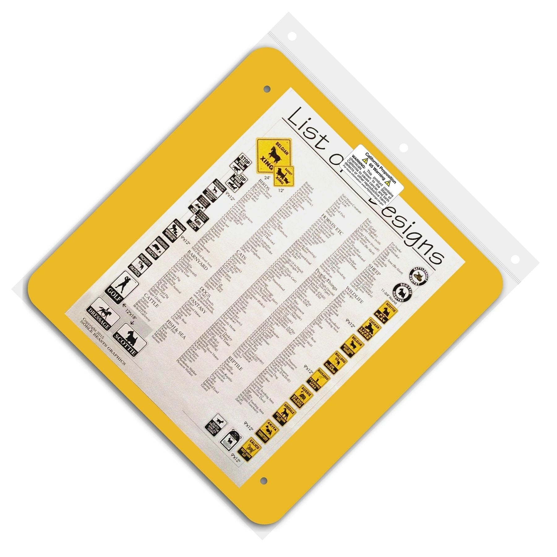 Yorkie Xing Sign Aluminum 12 in X 12 in #20530
