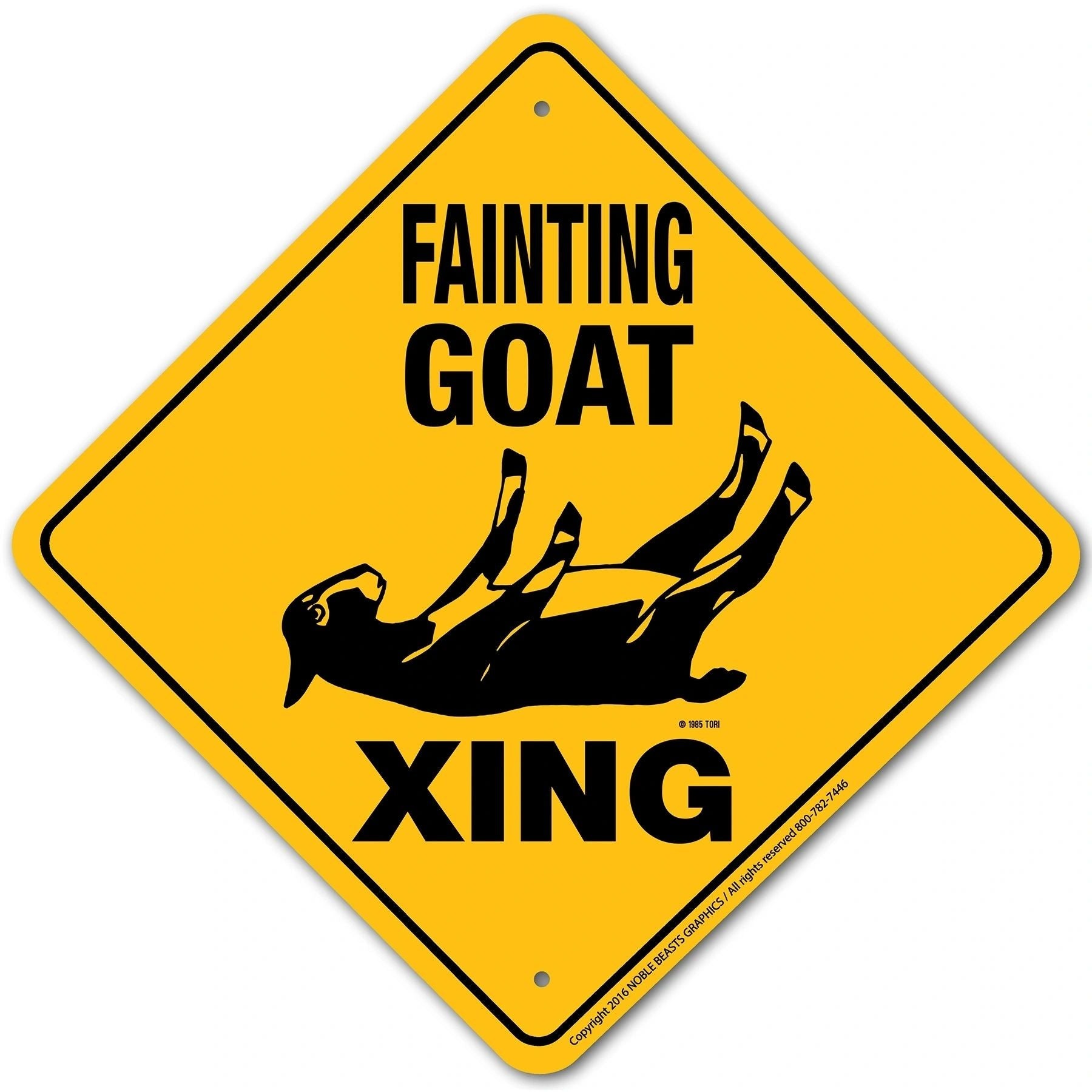 Fainting Goat Xing Sign Aluminum 12 in X 12 in #20745