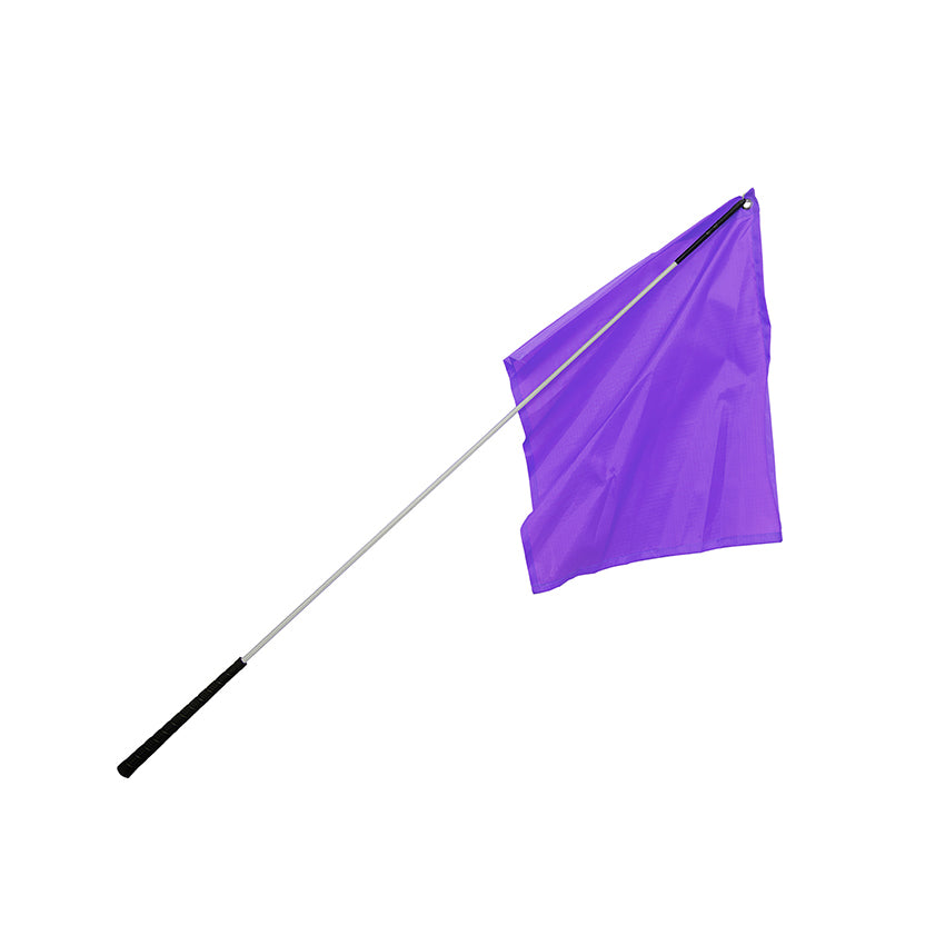 21201 flag training stick silver 48in purple flag w72
