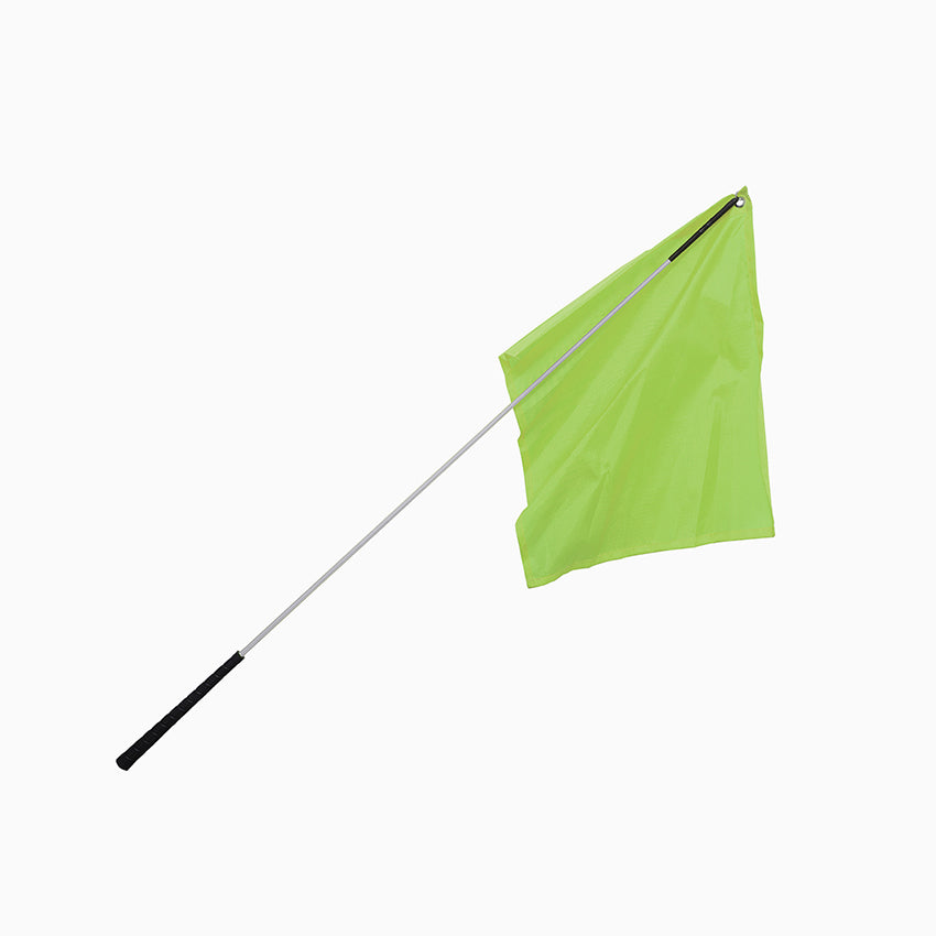 21204 flag training stick silver 48in lime green flag w72