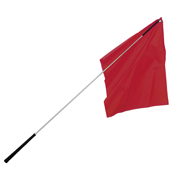 21207 flag training stick silver 48in red flag w72