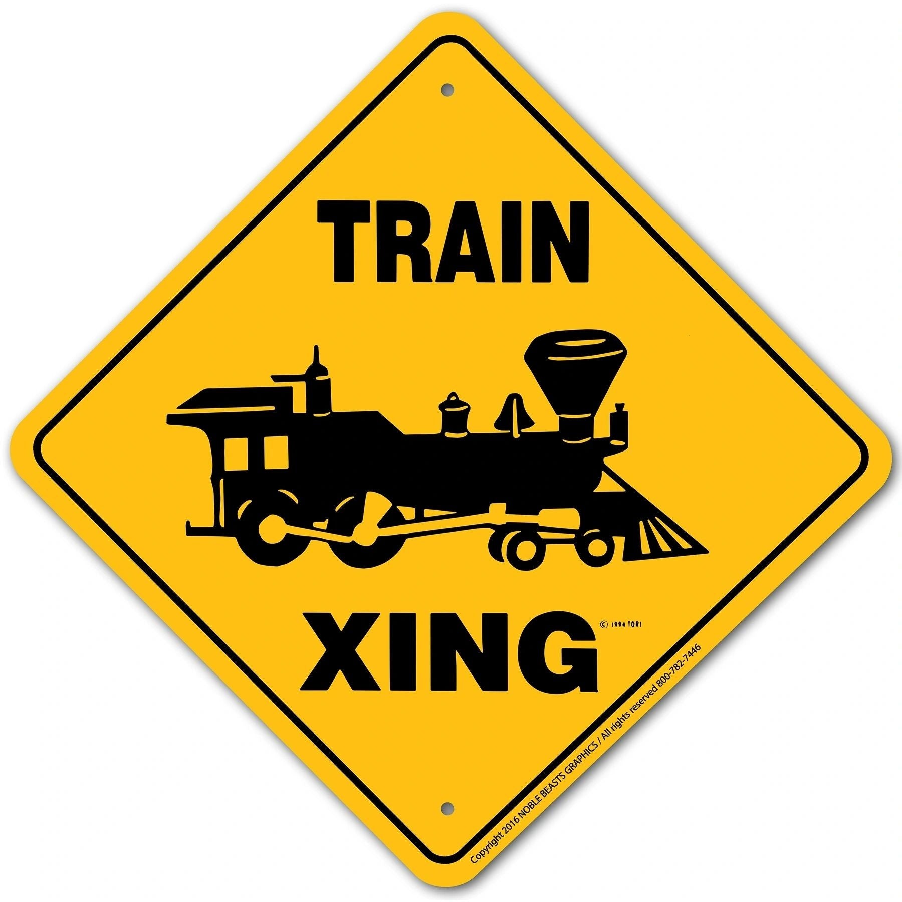 Train (Old Time) Xing Sign Aluminum 12 in X 12 in #20788