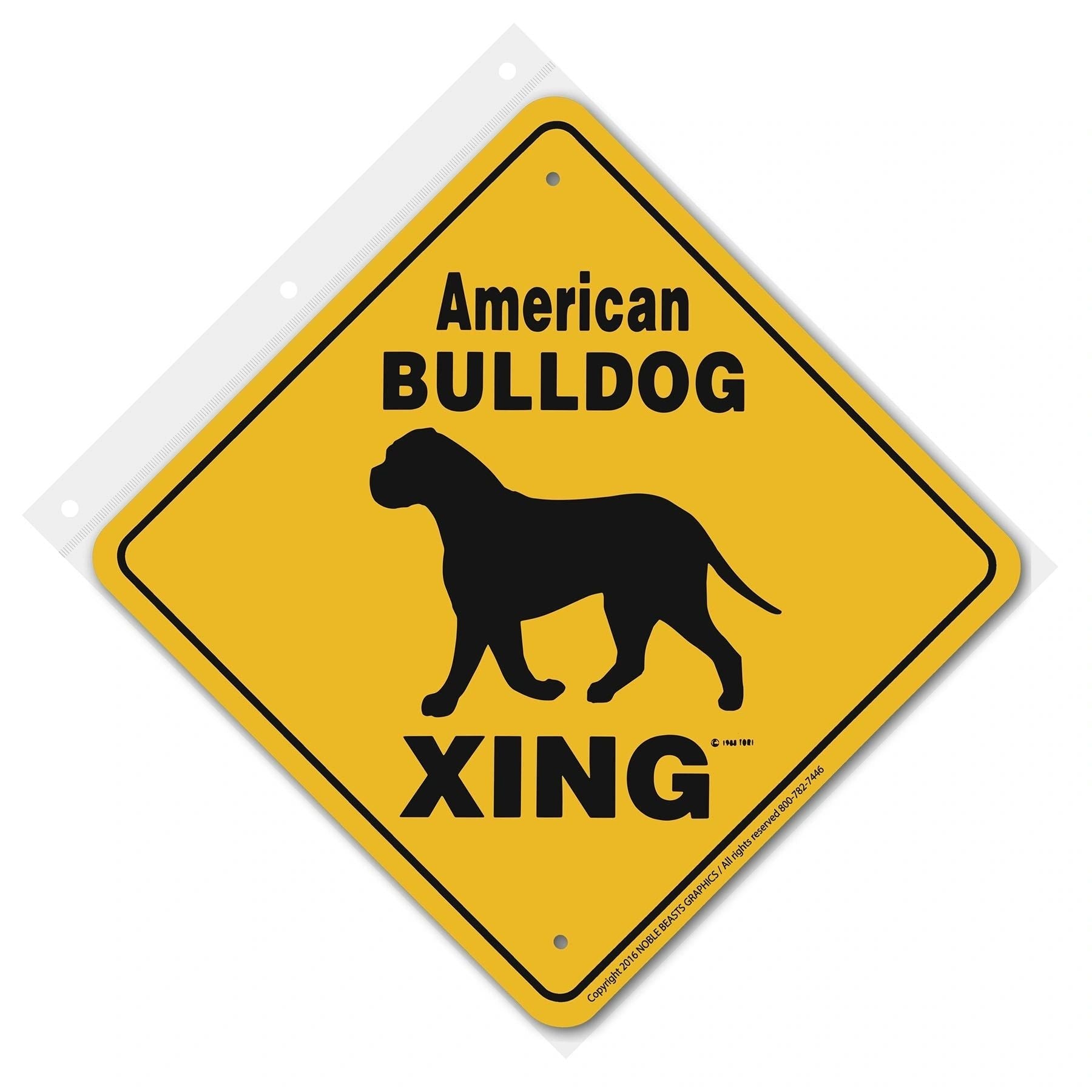 American Bulldog Xing Sign Aluminum 12 in X 12 in #20043