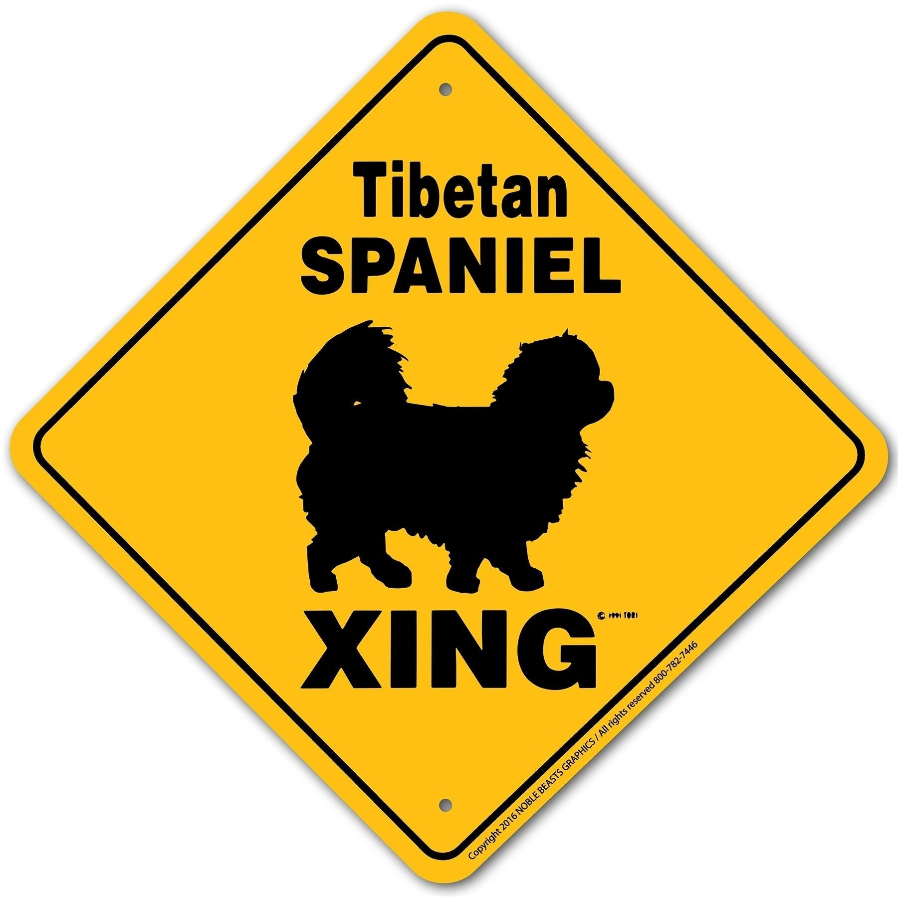 Tibetan Spaniel Xing Sign Aluminum 12 in X 12 in #20657