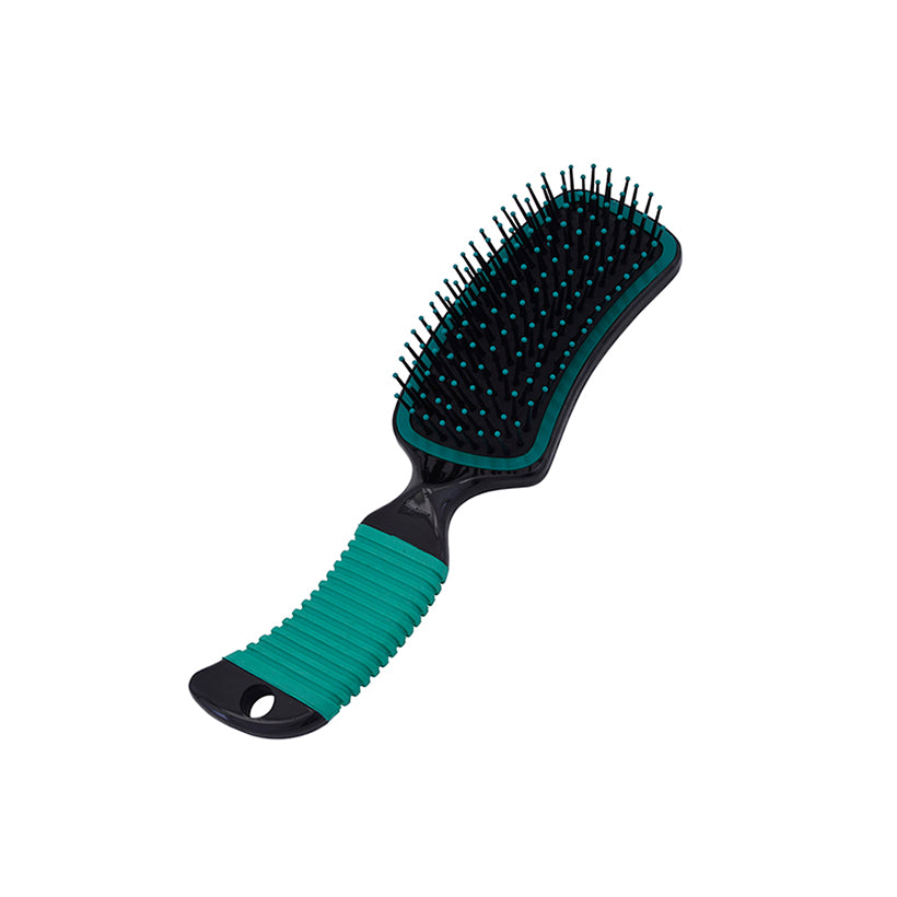 45530 mane brush rubber grip handle green w72