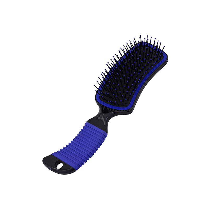 45533 mane brush rubber grip handle blue w72