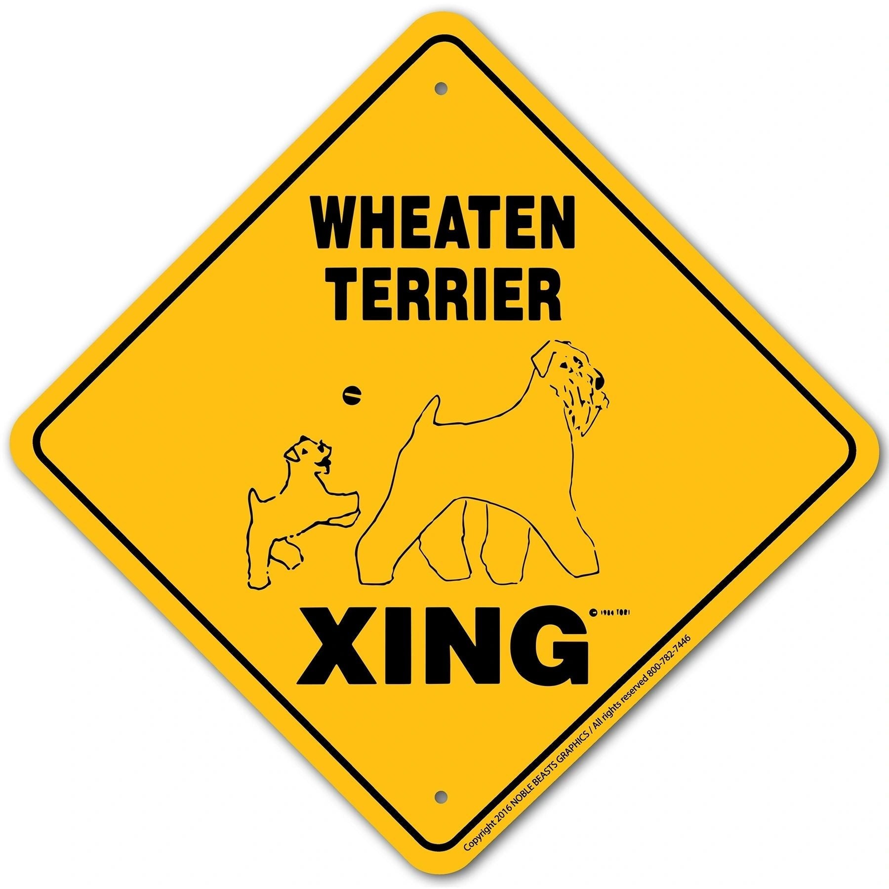 Wheaten Terrier Xing Sign Aluminum 12 in X 12 in #20544