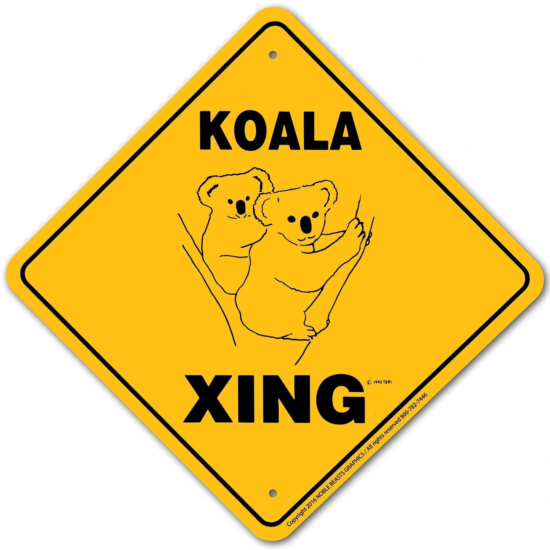 Koala Xing Sign Aluminum 12 in X 12 in #20760