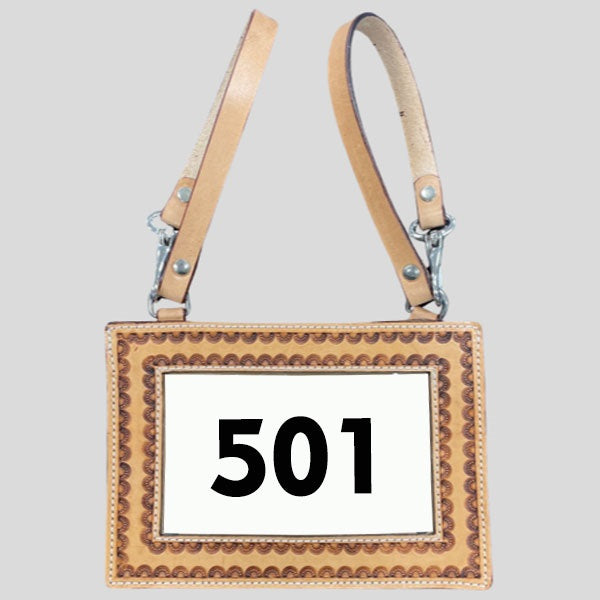 Leather Performance Number Holder - Professional Show Ring Equipment For Horses