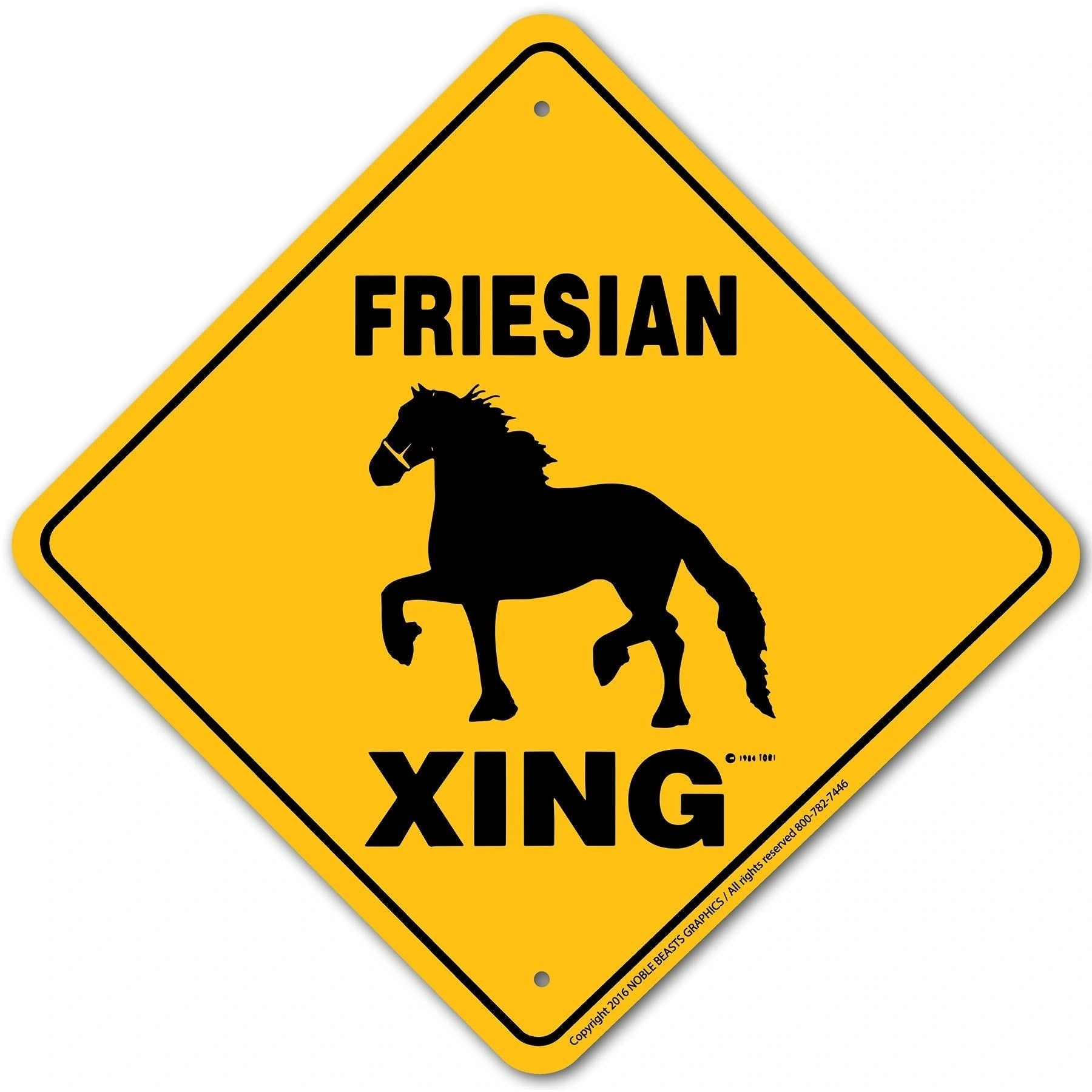 Friesian Xing Sign Aluminum 12 in X 12 in #20472