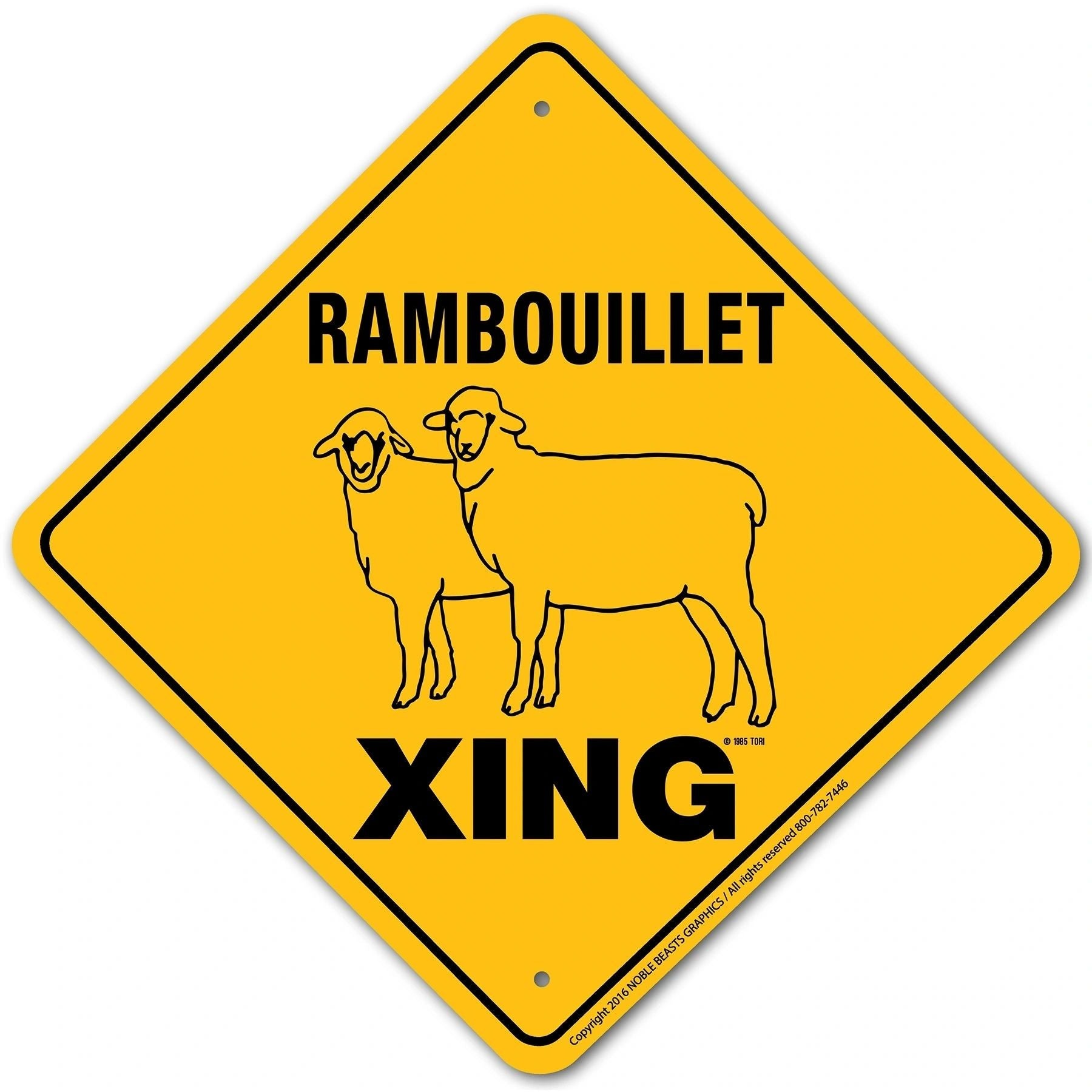 Rambouillet Xing Sign Aluminum 12 in X 12 in #20925