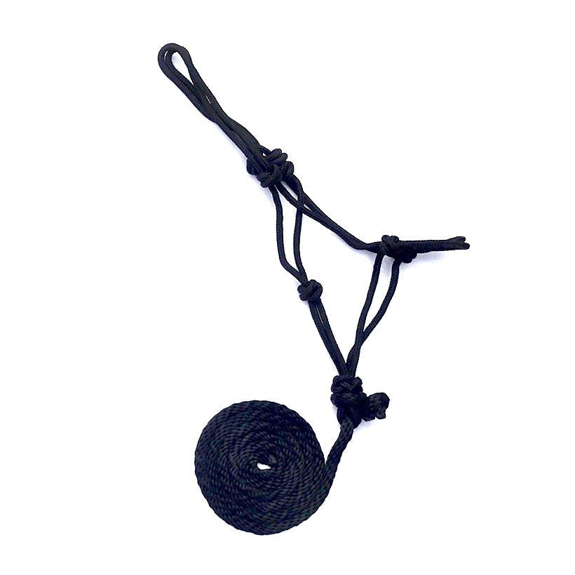 Premium Mini Rope Halter w/Lead - Black