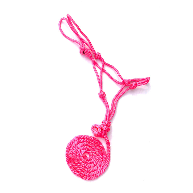 Premium Mini Rope Halter w/Lead - Hot Pink