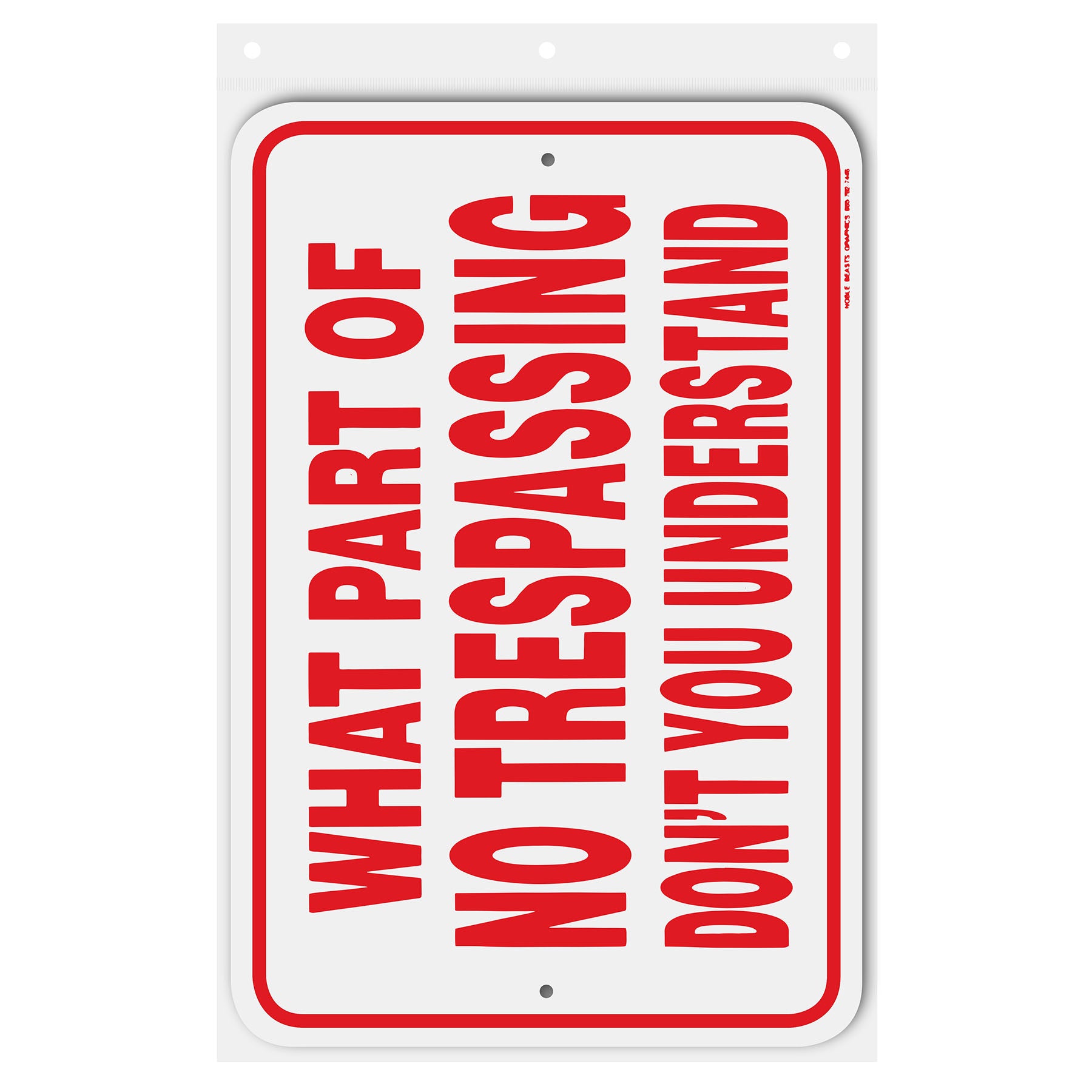 what part of no trespassing don't you understand 12x18 146703 front