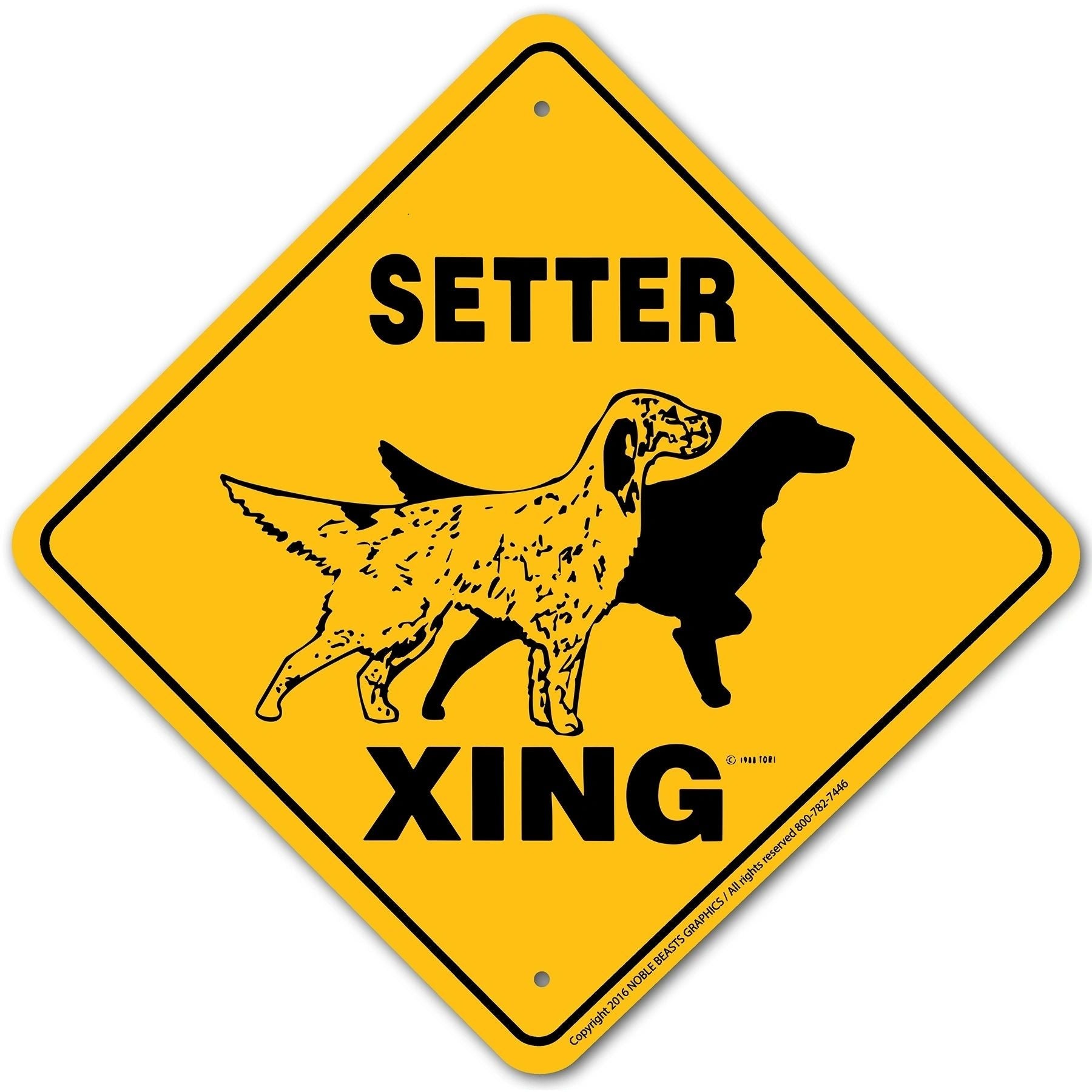 Setter Xing Sign Aluminum 12 in X 12 in #20516