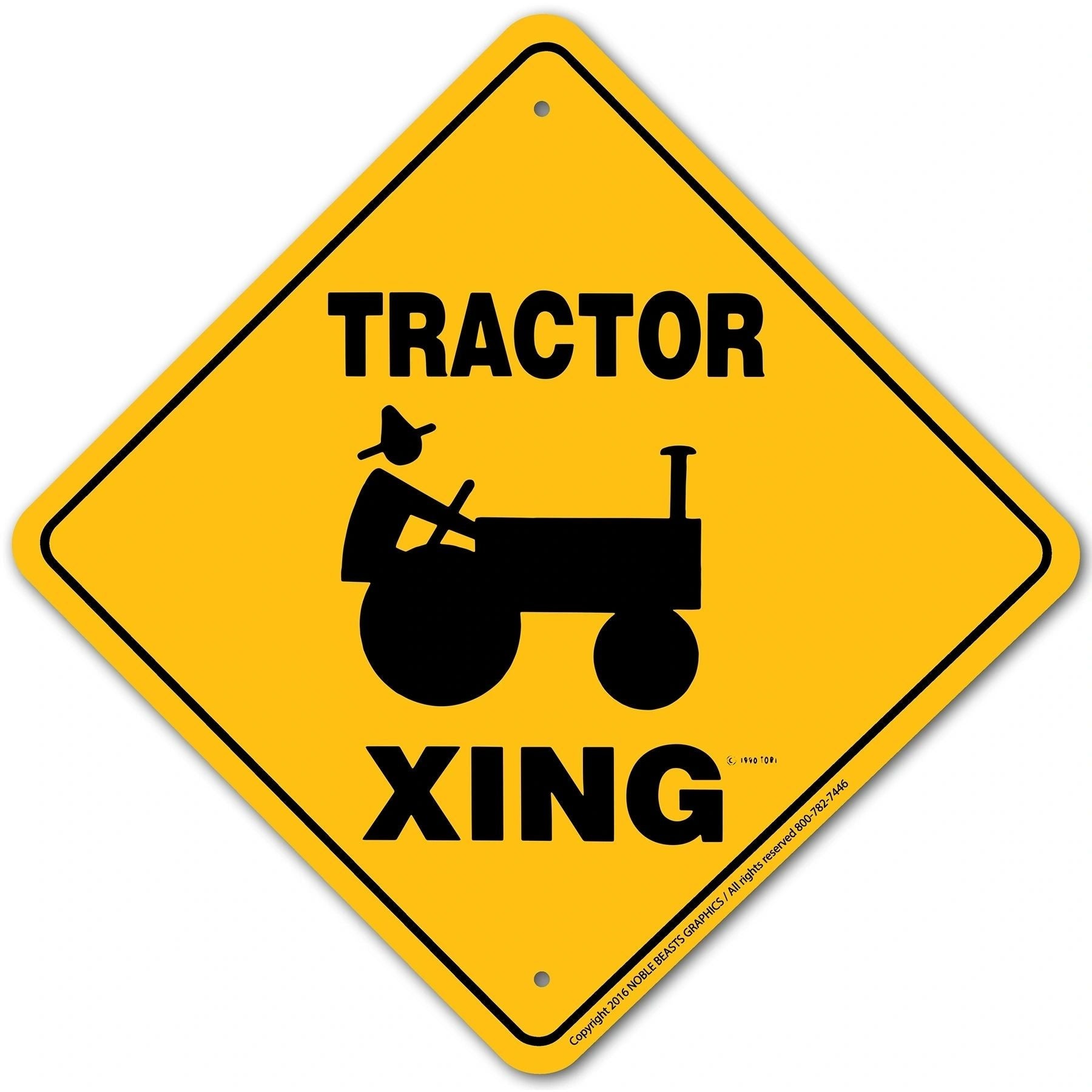 Tractor Xing Sign Aluminum 12 in X 12 in #20813
