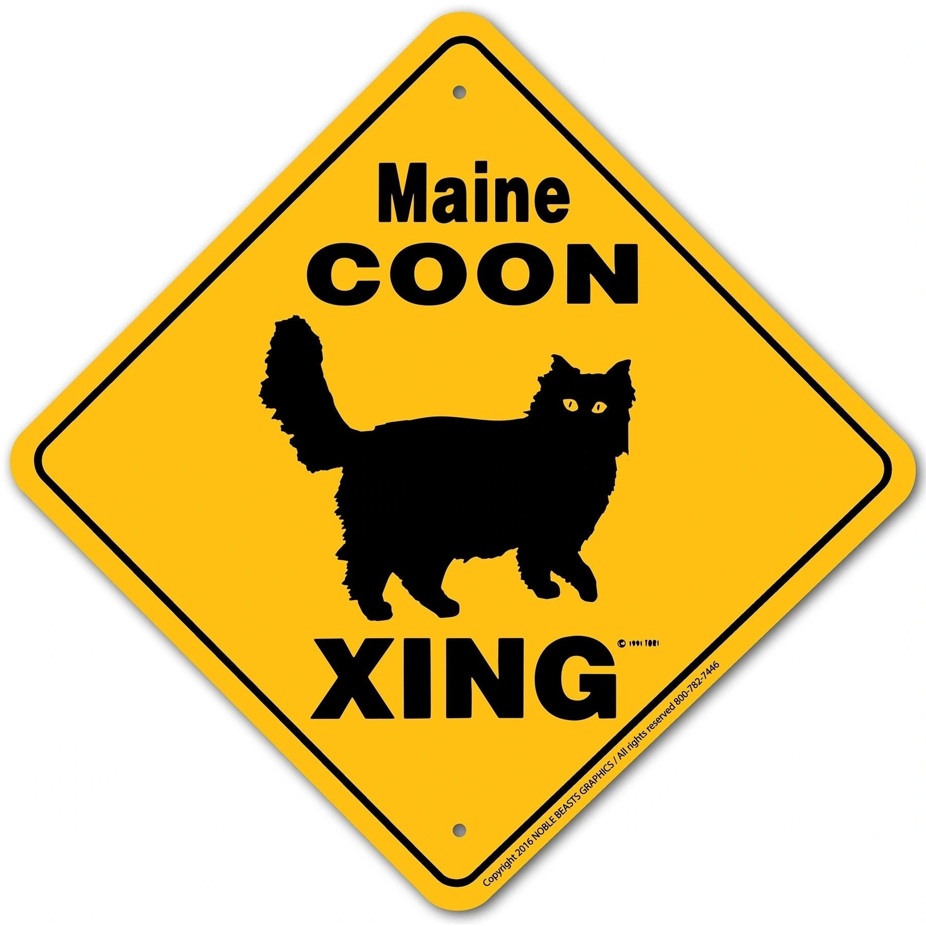 Maine Coon Xing Sign Aluminum 12 in X 12 in #20693