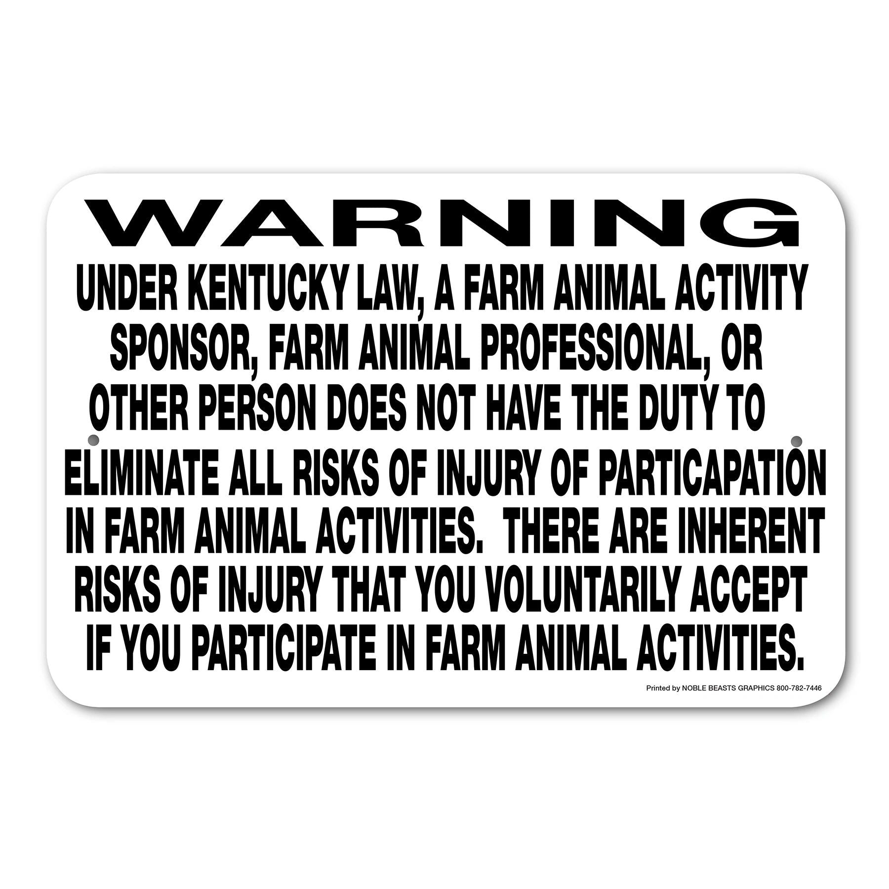 Equine Liability Signs H-L