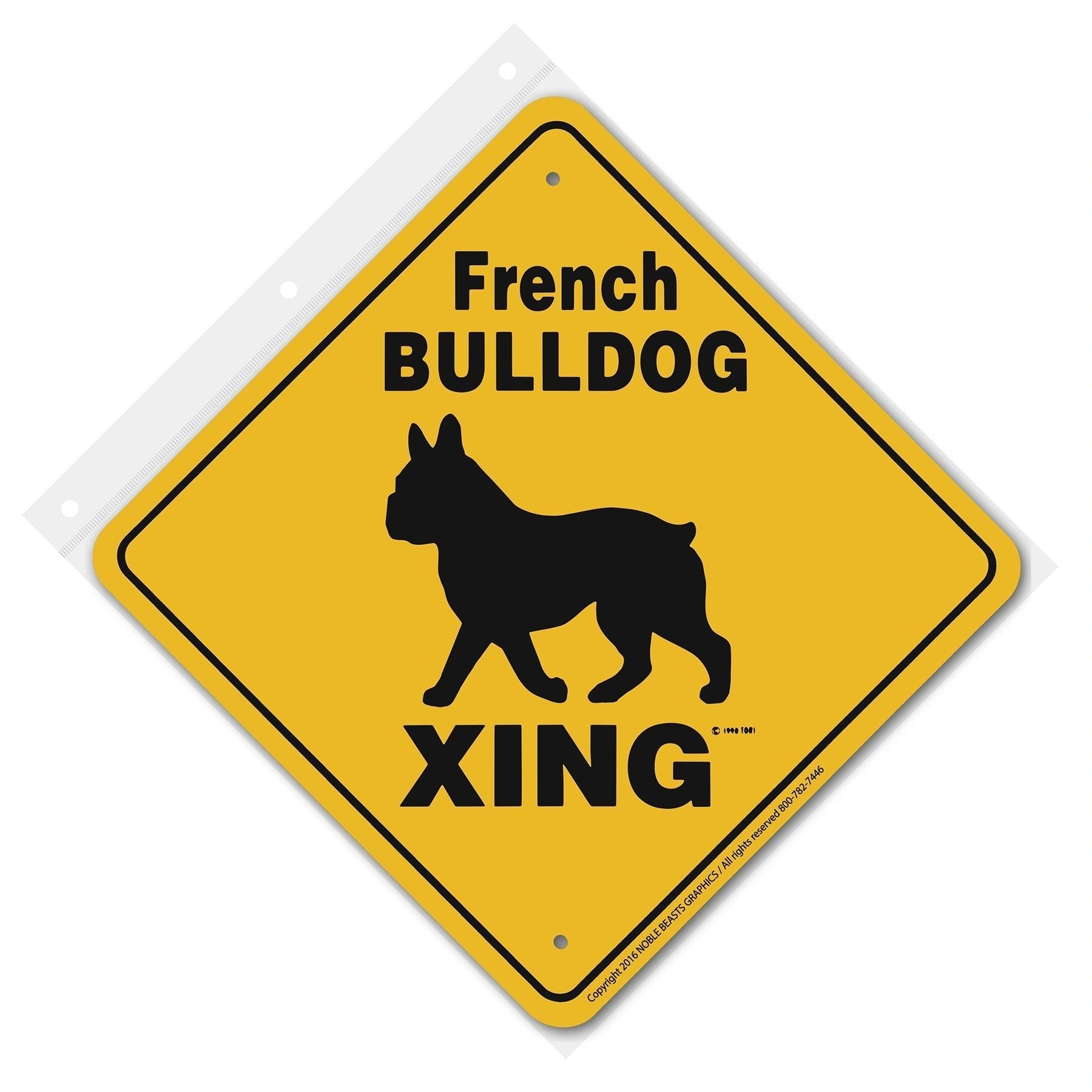 French Bulldog Xing Sign Aluminum 12 in X 12 in #20611