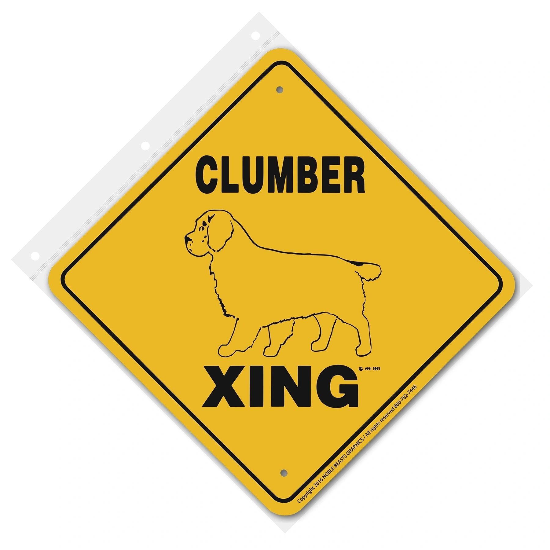 Clumber Xing Sign Aluminum 12 in X 12 in #20623